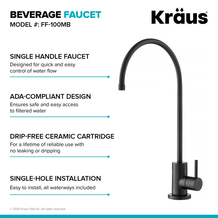 Matte Black Stainless Steel Kitchen Water Filter Faucet