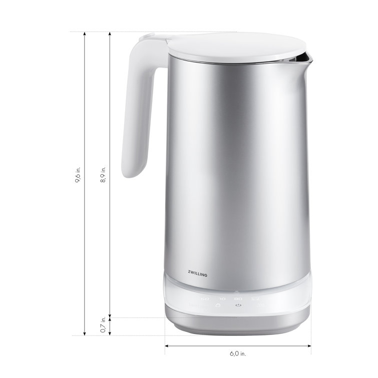 Silver Stainless Steel 1.5-Liter Cool Touch Electric Tea Kettle