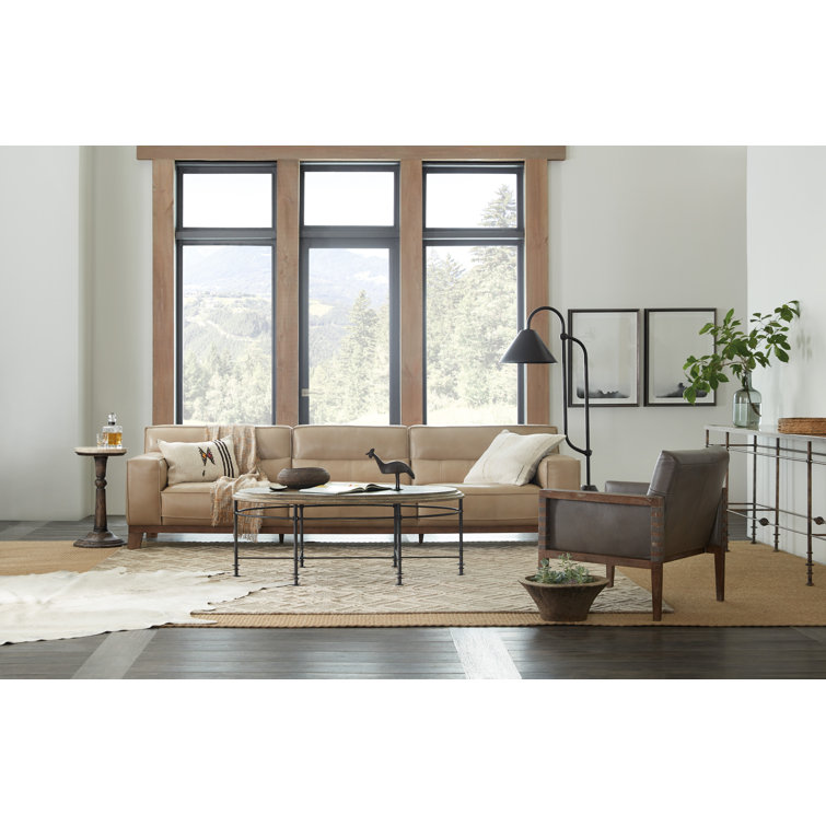 La Grange Traditional Beige and Black Oval Cocktail Table with Storage