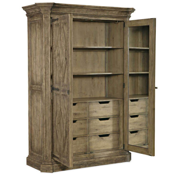 Barnwood Brown Rustic 60" Armoire with Mirror and Clothing Storage