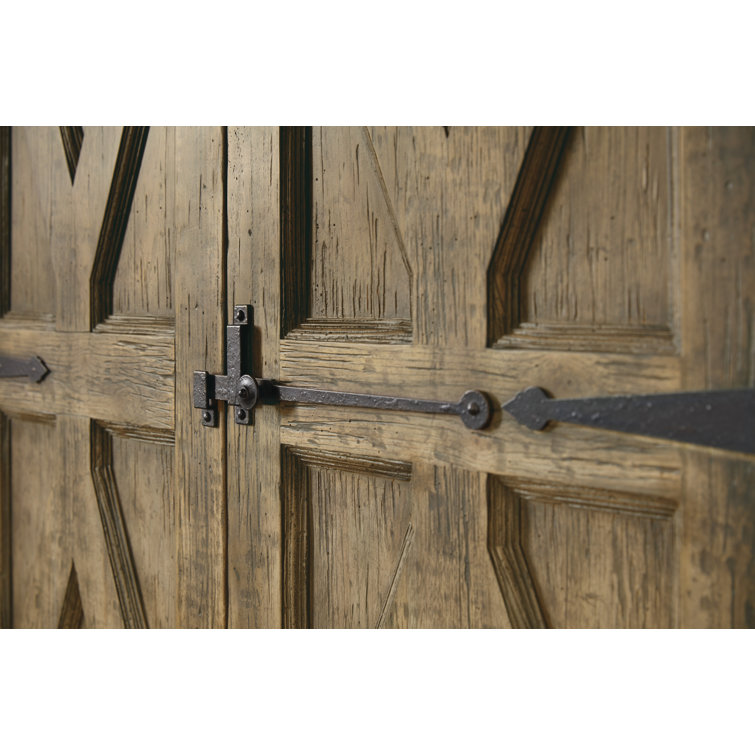 Barnwood Brown Rustic 60" Armoire with Mirror and Clothing Storage