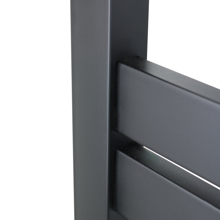 Grande 12-Bar Black Stainless Steel Wall-Mounted Towel Warmer