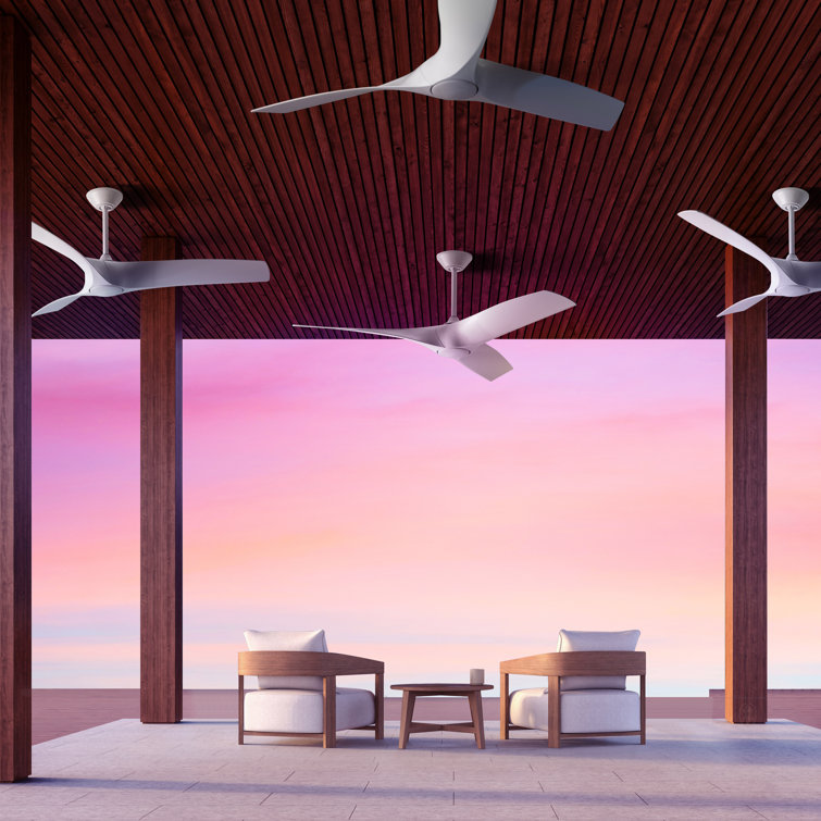 Zephyr 52" Matte White Smart Ceiling Fan with LED Light and Remote