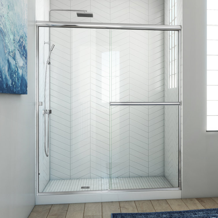 LESE 54" x 70" Polished Chrome Frameless Bypass Shower Door