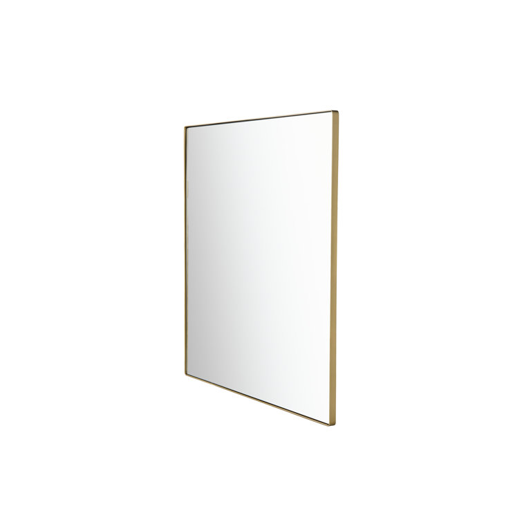 Elegant Gold Finish 40'' Square Wood Wall Mirror