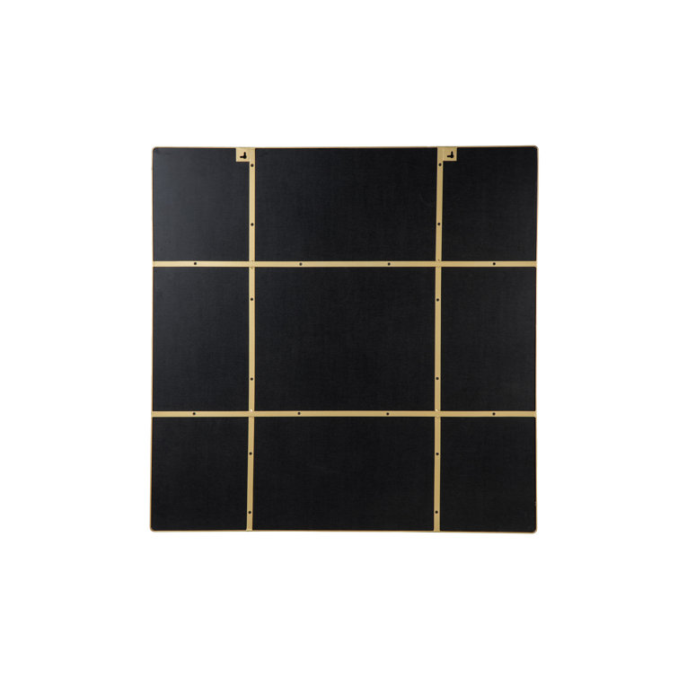 Elegant Gold Finish 40'' Square Wood Wall Mirror