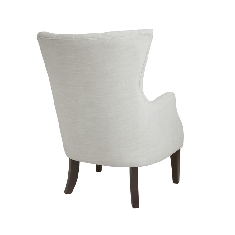 Ivory Elegance Tufted Wingback Accent Chair with Tapered Legs