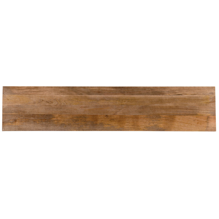 Transitional Beige and Brown Mango Wood Entertainment Console