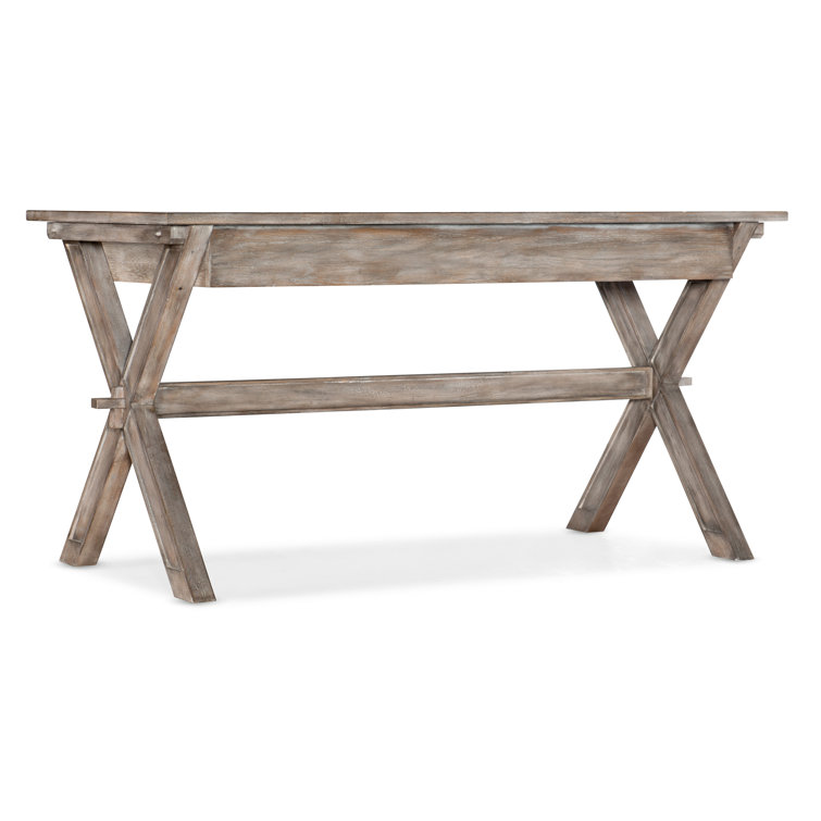 Transitional Gray 60'' Oak Veneer Home Office Desk with Drawer