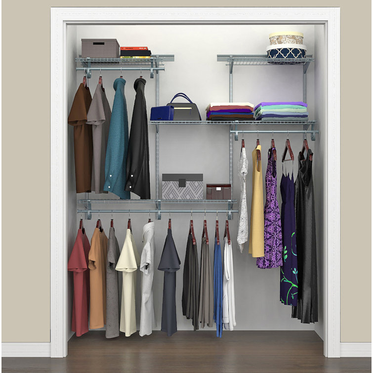 Satin Nickel Adjustable Wire Closet Organizer System