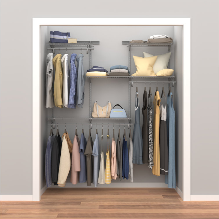 Satin Nickel Adjustable Wire Closet Organizer System