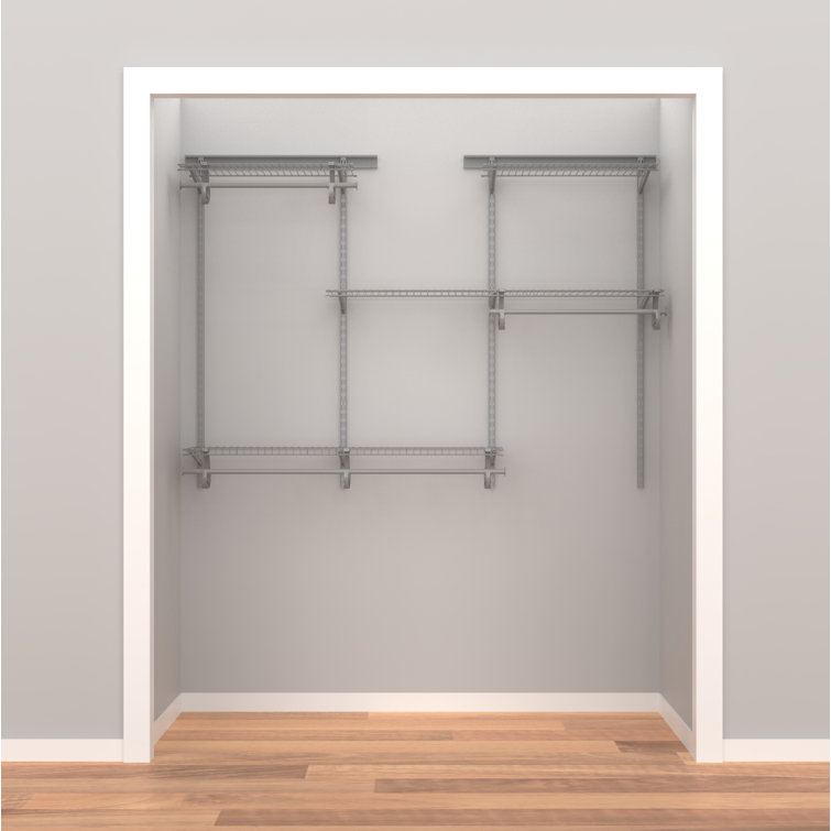 Satin Nickel Adjustable Wire Closet Organizer System