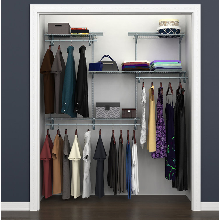 Satin Nickel Adjustable Wire Closet Organizer System