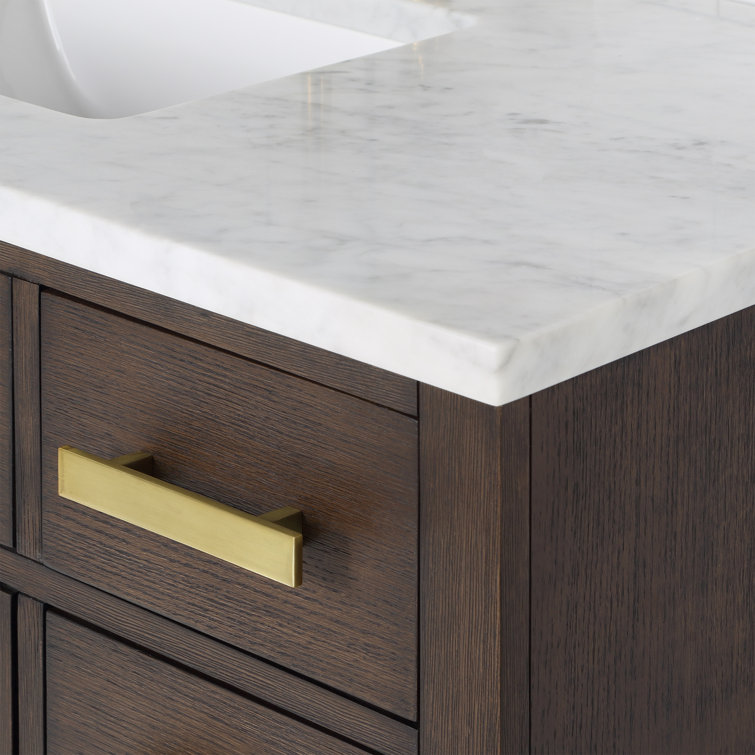 Chestnut 48" Brown Pine Vanity with White Ceramic Sink