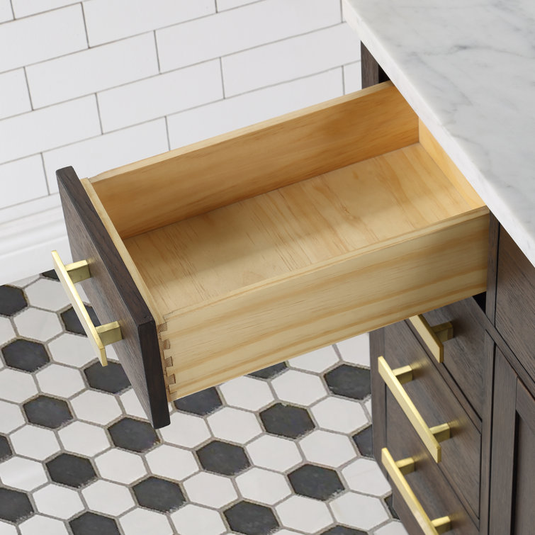 Chestnut 48" Brown Pine Vanity with White Ceramic Sink