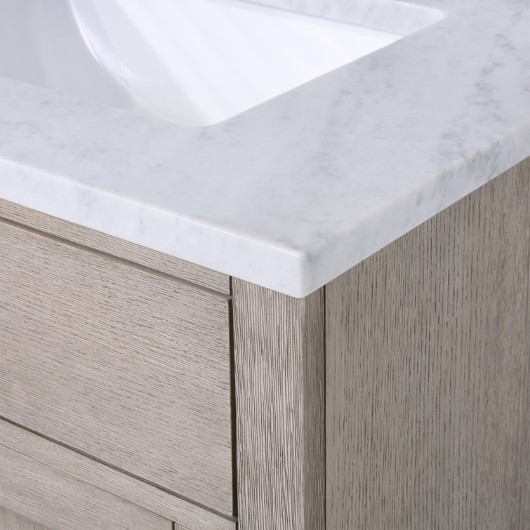 Chestnut 30'' Grey Oak Single Sink Bathroom Vanity with Bronze Hardware