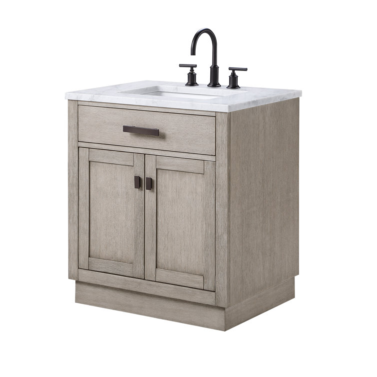Chestnut 30'' Grey Oak Single Sink Bathroom Vanity with Bronze Hardware