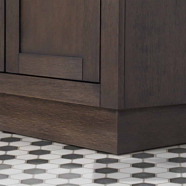 Chestnut Brown Oak Single Bathroom Vanity with Ceramic Sink