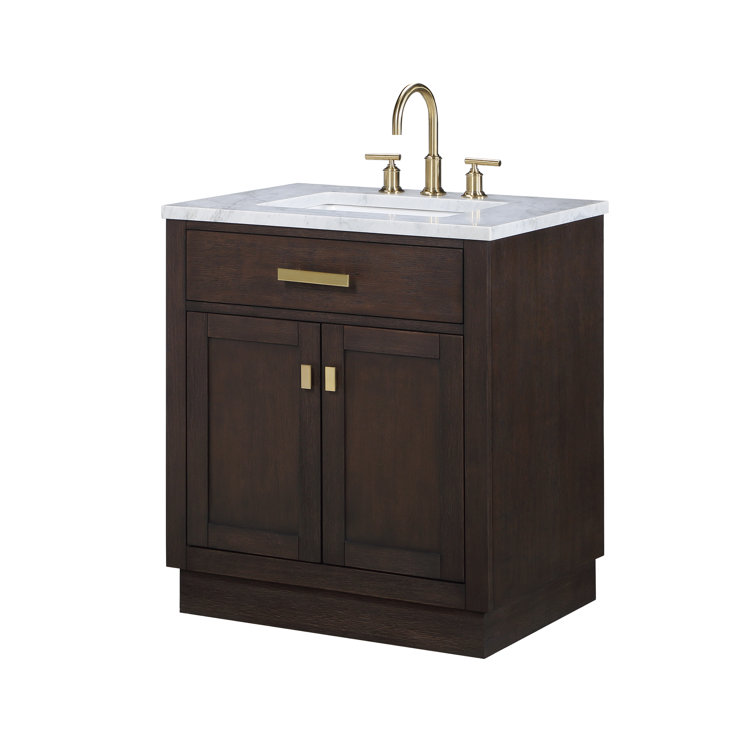 Chestnut Brown Oak Single Bathroom Vanity with Ceramic Sink
