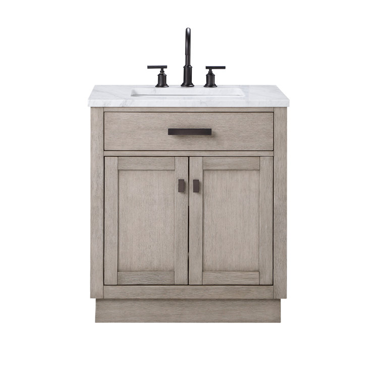 Chestnut 30'' Grey Oak Single Sink Bathroom Vanity with Bronze Hardware