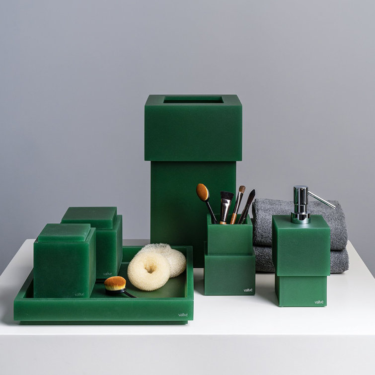 Green Square Resin Modern Bathroom Storage Container
