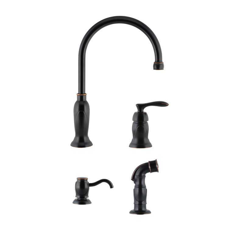 Oil Rubbed Bronze Kitchen Faucet with Sprayer and Soap Dispenser