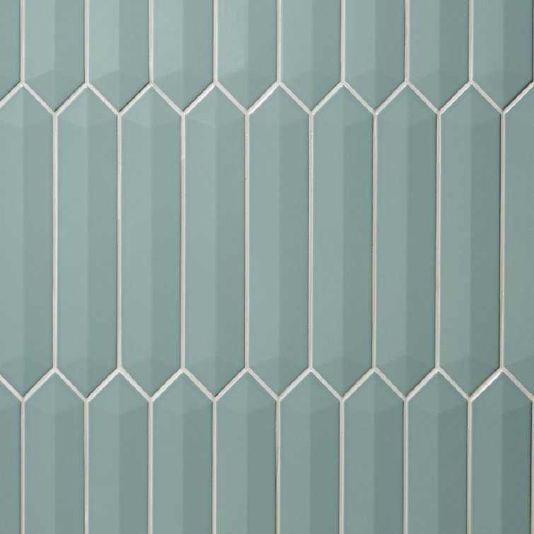 Jade 3x13 Polished Ceramic Hexagonal Wall Tile