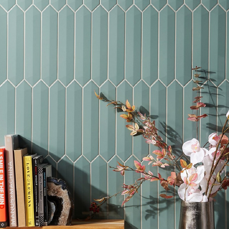 Jade 3x13 Polished Ceramic Hexagonal Wall Tile