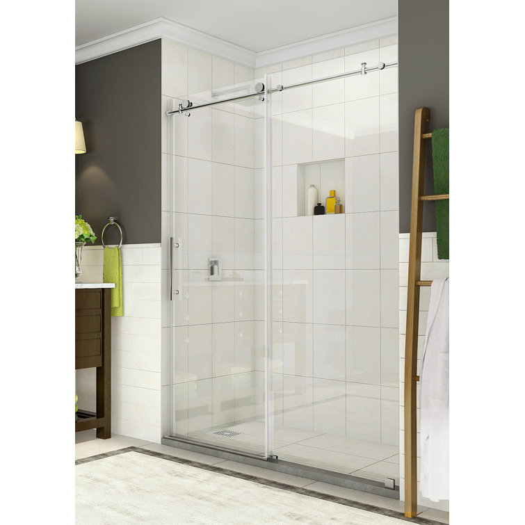 Coraline 75" Stainless Steel Frameless Sliding Shower Door