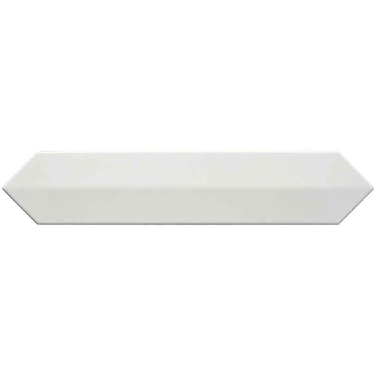 White Polished Ceramic Hexagonal Wall Tile, 3x13 inches