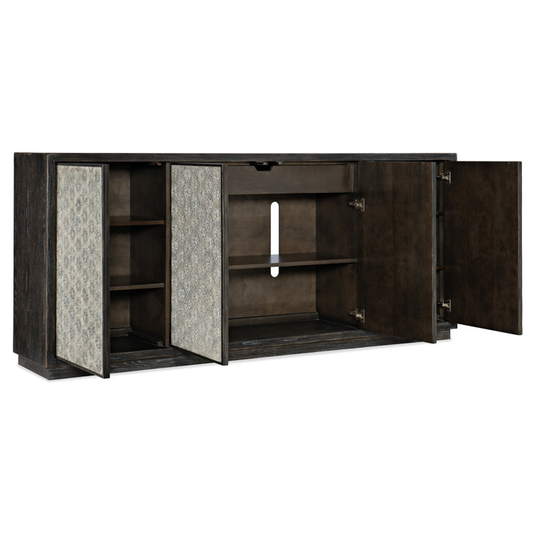 Greystone Elegance 90'' Carved Four-Door Sideboard in Gray/Brown
