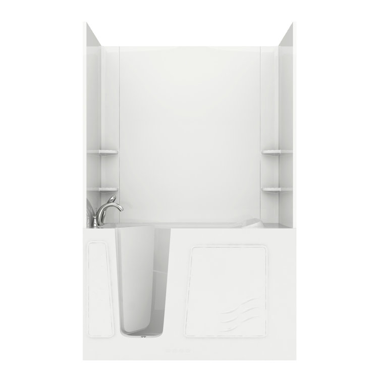 Tucson 60'' x 30'' White Fiberglass Walk-in Air Bathtub