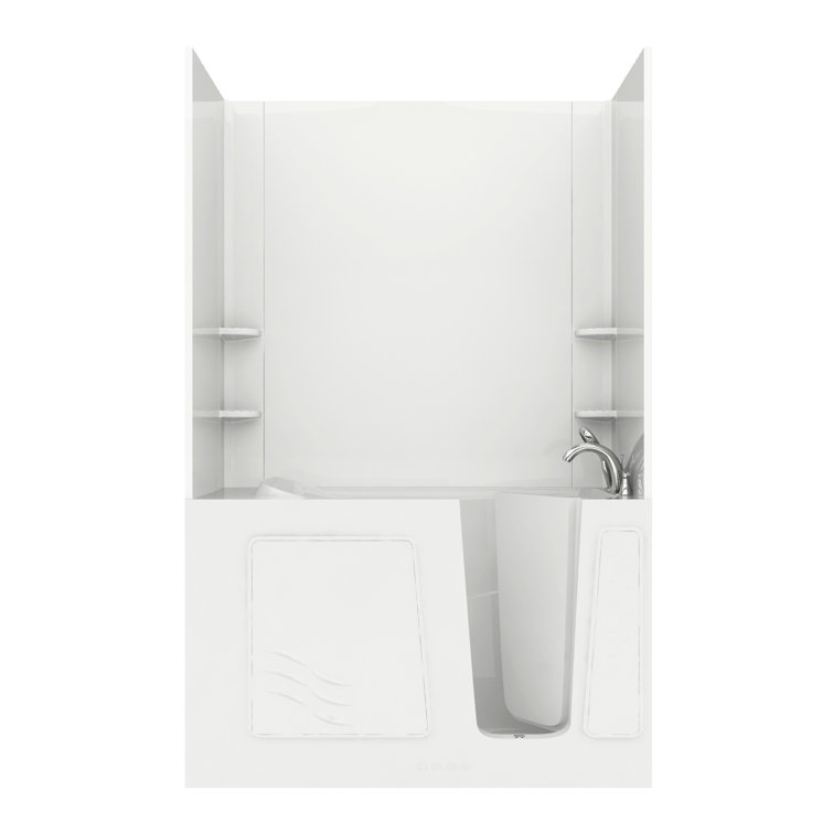Rampart 60'' White Fiberglass Walk-In Whirlpool Bathtub