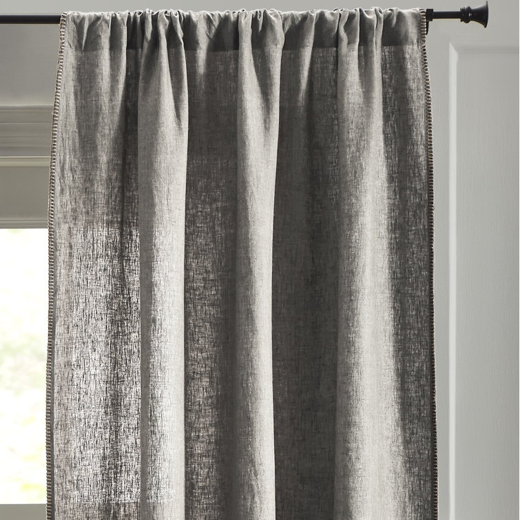 Ash Grey Sheer Linen Polyester Window Panel 50" x 84"