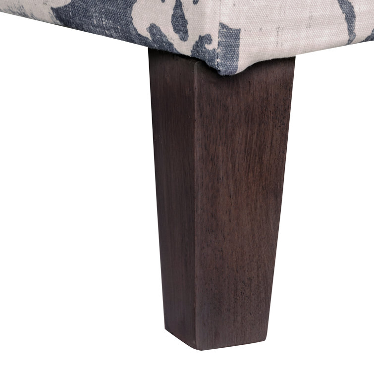 Drake Slate Blue Large Rectangle Storage Bench with Wood Legs