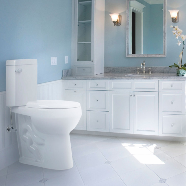 Extra Tall White Dual Flush Elongated Toilet with Chrome Handle