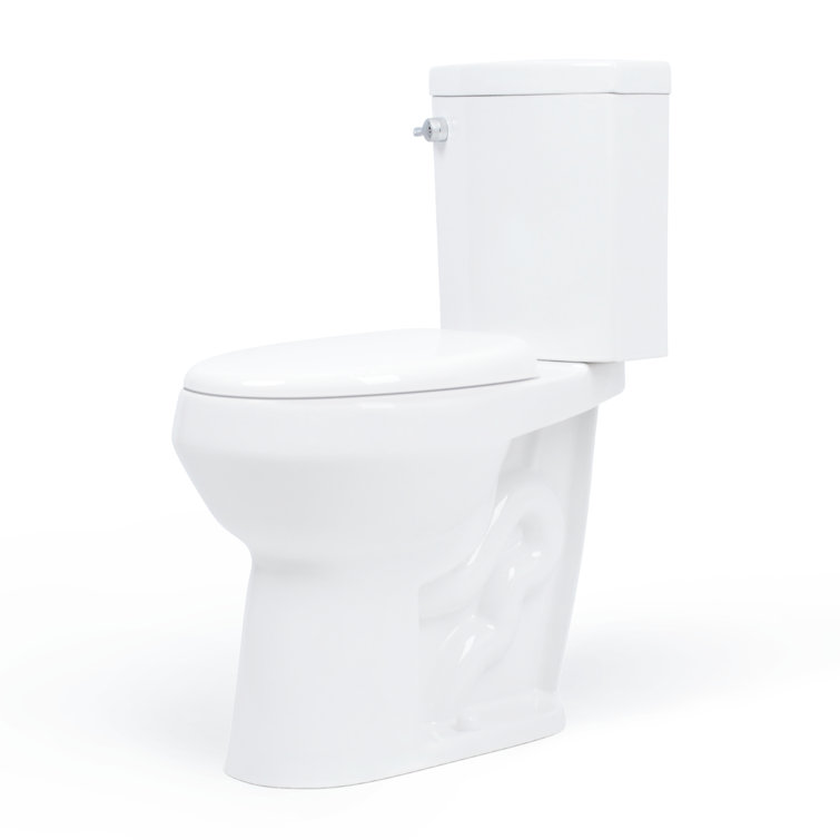 Extra Tall White Dual Flush Elongated Toilet with Chrome Handle