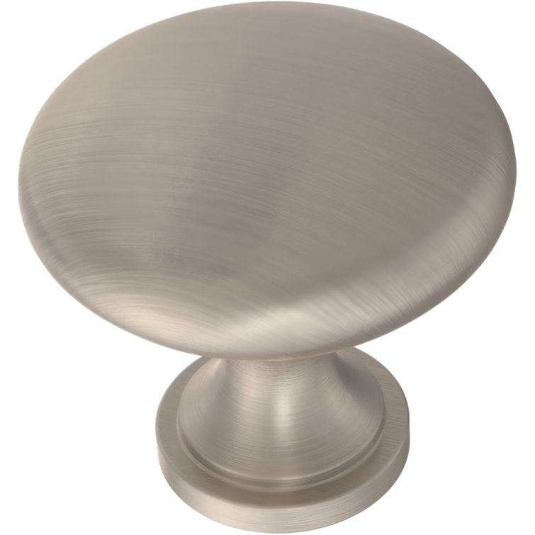Satin Nickel Round Classic Cabinet Knob with Mounting Hardware