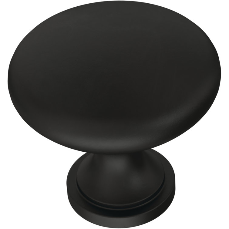 Matte Black Round Brass Mushroom Cabinet Knobs Multipack