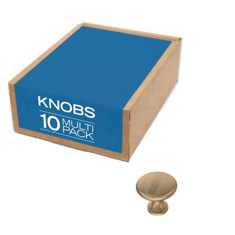 Champagne Bronze Round Mushroom Cabinet Knob with Mounting Hardware