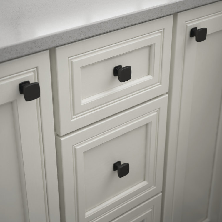 Matte Black Square Steel Cabinet Knob Set