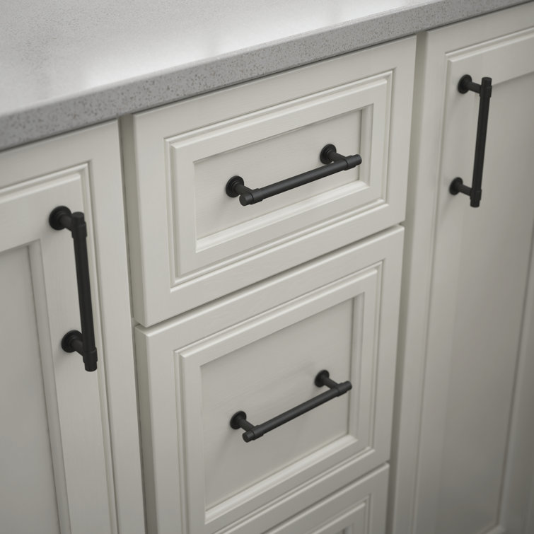 Matte Black Brass Bar Pull with Mounting Hardware, 10-Pack