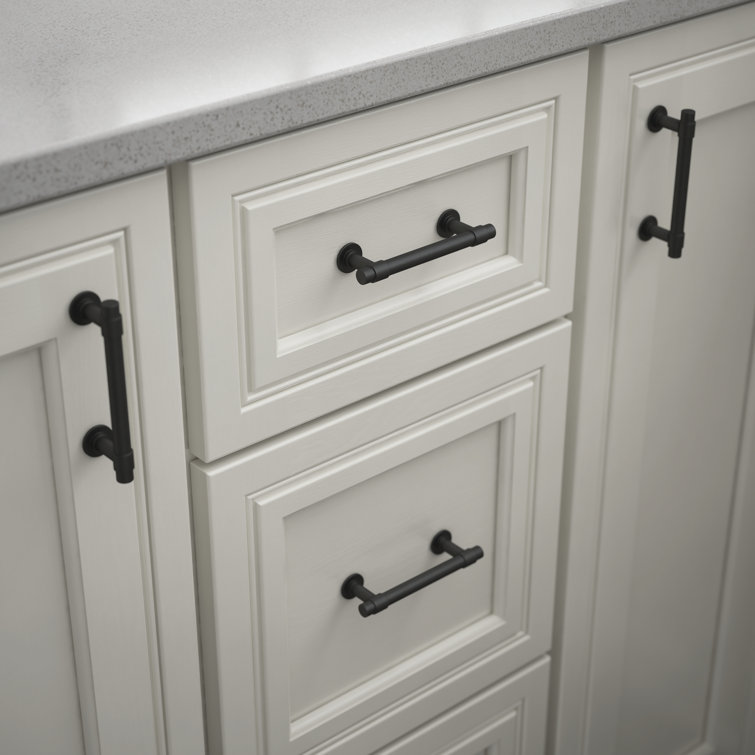 Matte Black Brass Bar Pull with Mounting Hardware, 10-Pack