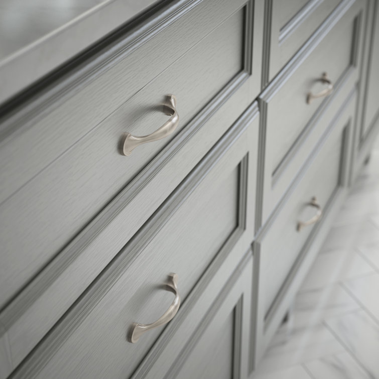 Satin Nickel Half Round Spoon Foot Cabinet Pull