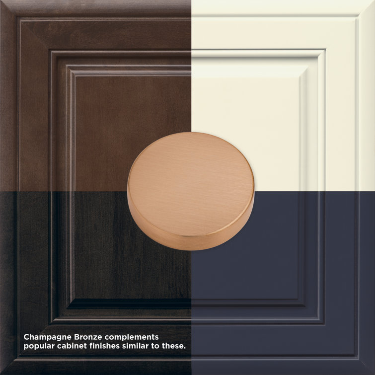Champagne Bronze Round Mushroom Cabinet Knob with Mounting Hardware