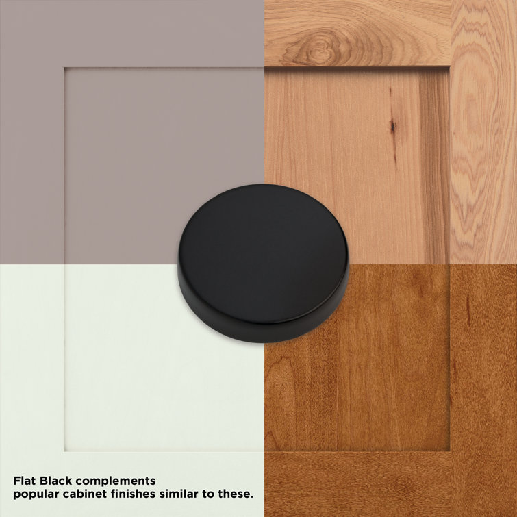Matte Black Round Brass Mushroom Cabinet Knobs Multipack