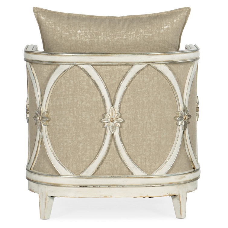Beige and White Traditional Wood Lounge Chair