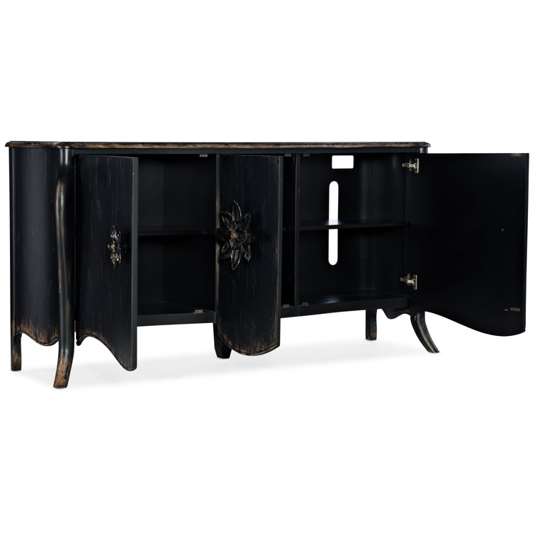 Sanctuary 73'' Black Solid Wood Sideboard