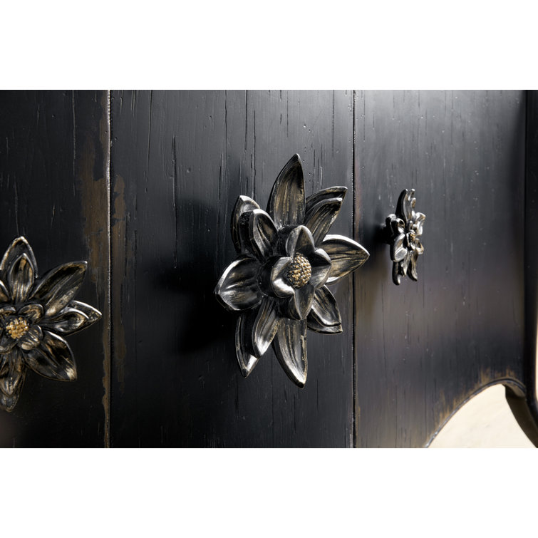 Sanctuary 73'' Black Solid Wood Sideboard