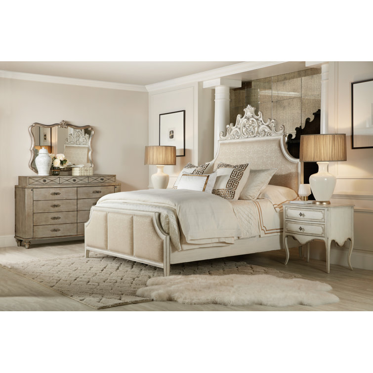 Elegant White 2-Drawer Nightstand with Cedar Lining and Power Bar